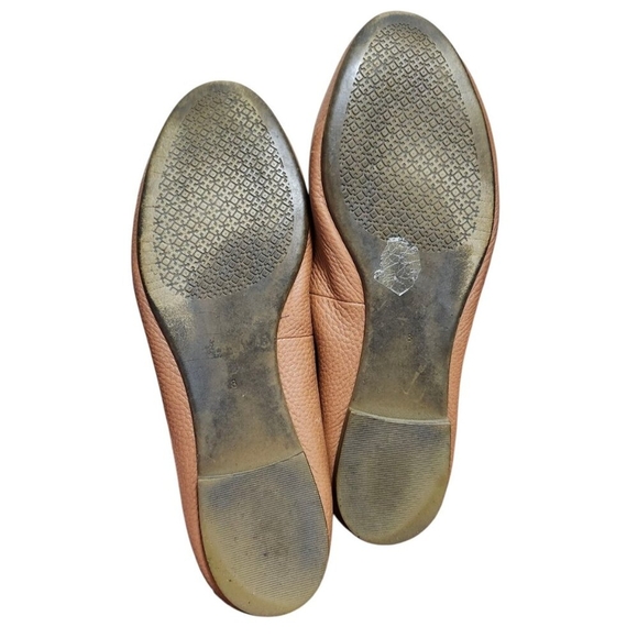 Tory Burch Brown Leather Flats with Metallic Logo Size 8 - Picture 11 of 13